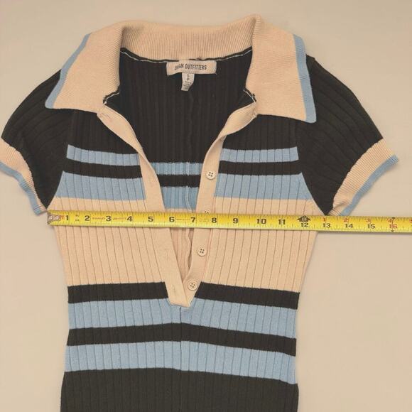 Urban Outfitters Juniper Sweater Shorts Romper Color Block Preppy Academia Small - Picture 5 of 11